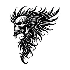 Obraz premium skull tribal tatto vector design