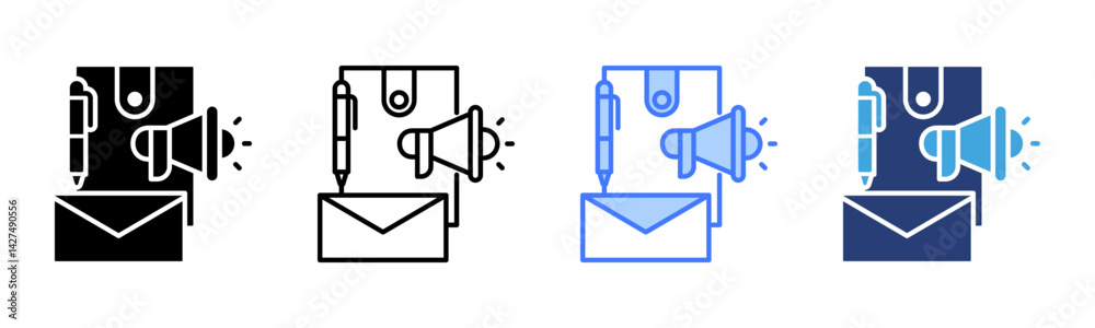 Poster branding icon sheet multiple style collection