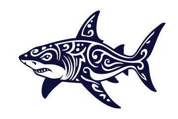 shark tribal tatto vector design