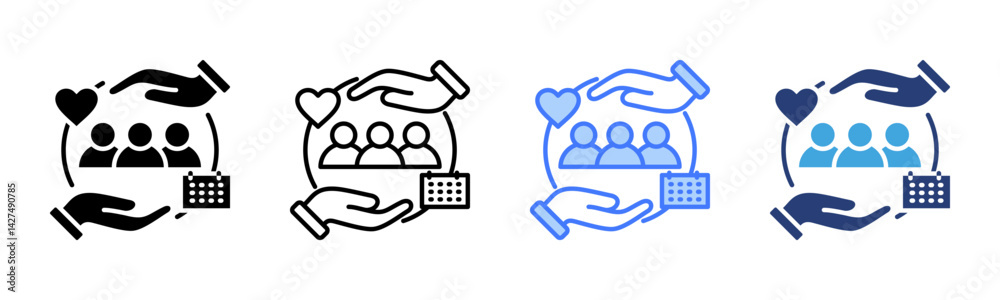 Poster retention icon sheet multiple style collection