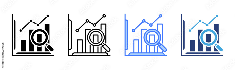 Poster Analysis icon sheet multiple style collection