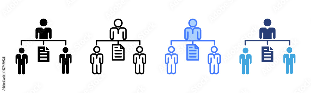 Poster Delegation icon sheet multiple style collection