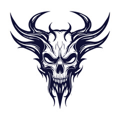 skull tribal tatto vector design
