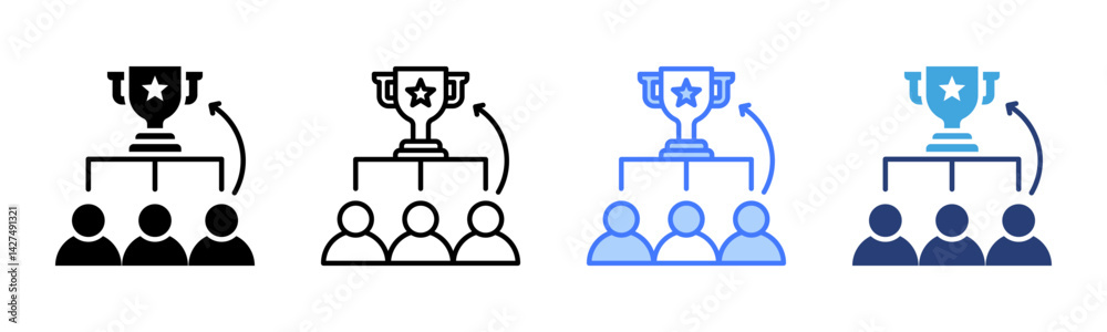 Poster succession icon sheet multiple style collection