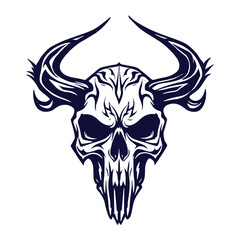skull tribal tatto vector design