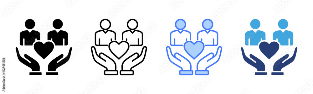Aufkleber employee wellbeing icon sheet multiple style collection