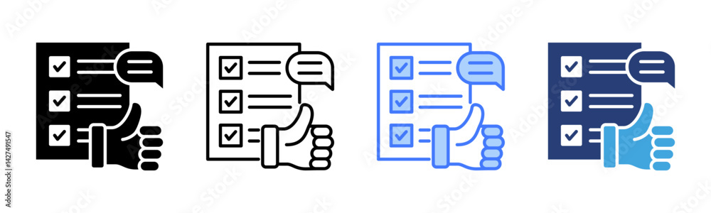 Poster feedback icon sheet multiple style collection
