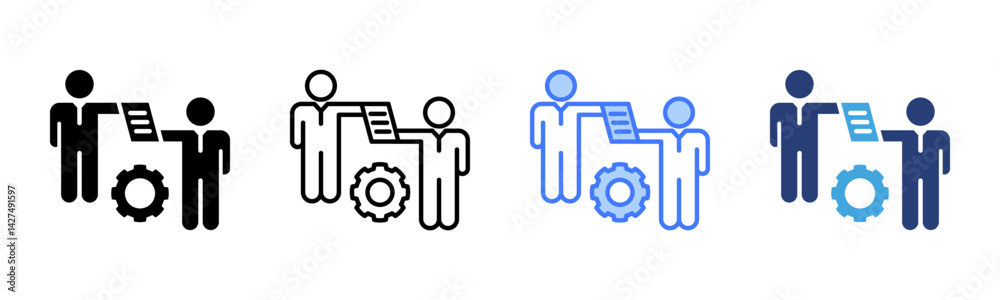 Poster delegation icon sheet multiple style collection