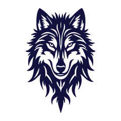 wolf head tribal tatto vector design
