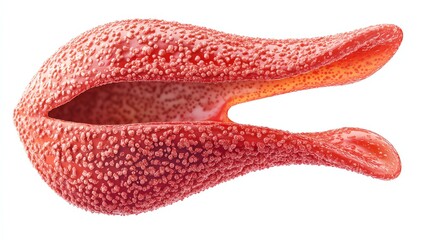 Stapelia Flower Blossom with Textured Red Petals Opening on White