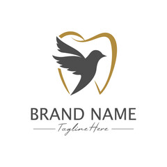 simple dental logo, Dental Bird Logo design vector