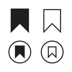 Bookmark Icon Vector Set with Minimalist and Modern Black and White Designs