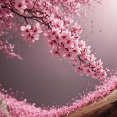 Obraz premium Abstract pink sakura petals swirl, dreamy backdrop, meditation, Japanese, overlay