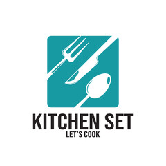 Fototapeta premium fork and spoon kithcen set icon vector illustration template design