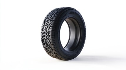 Black tire isolated on white background