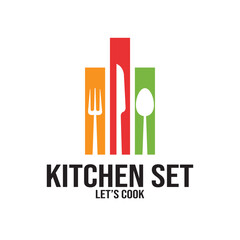 fork and spoon kithcen set icon vector illustration template design