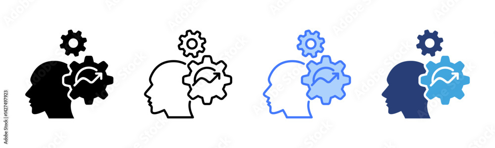 Poster organizational icon sheet multiple style collection