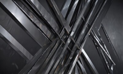 Obraz premium Abstract steel backdrop, intersecting lines, glossy finish , background, texture