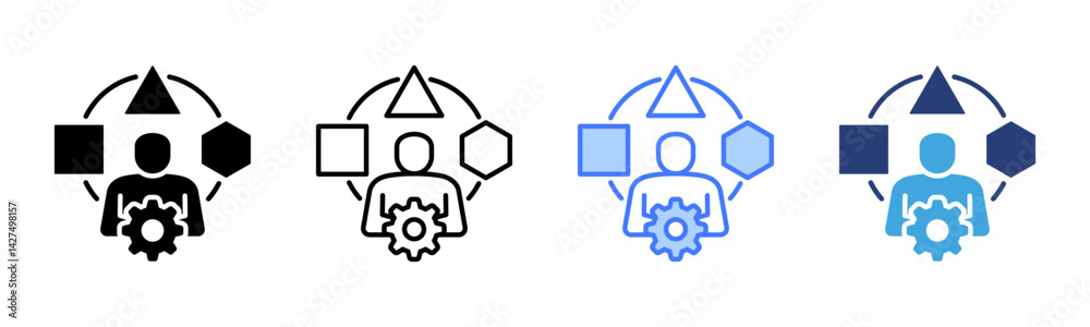 Poster adaptation icon sheet multiple style collection