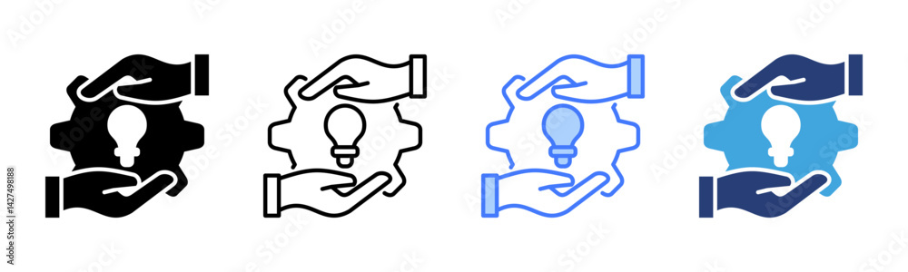Poster Initiative icon sheet multiple style collection