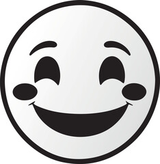Stylish smile Emoji Sticker Collection for Creative Use black and white 
