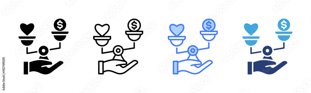 Poster ethics icon sheet multiple style collection