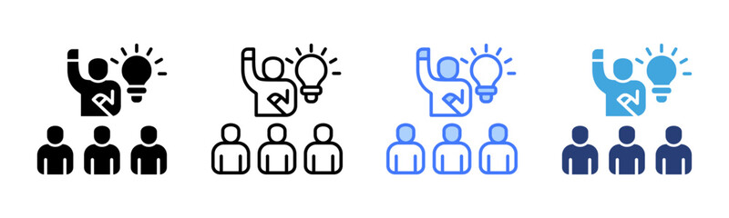 Leadership icon sheet multiple style collection