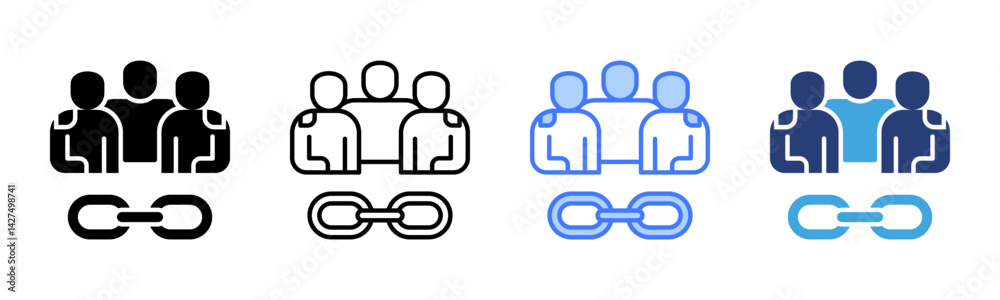 Poster Relationship Building icon sheet multiple style collection