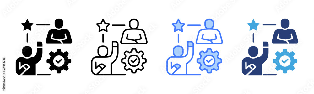 Aufkleber Mentoring icon sheet multiple style collection