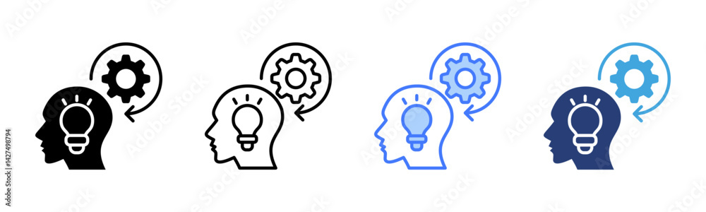 Poster innovation icon sheet multiple style collection
