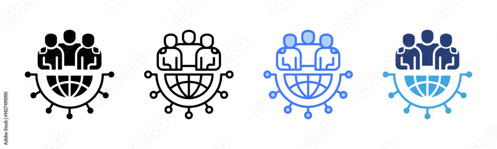 Poster cultural sensitivity icon sheet multiple style collection