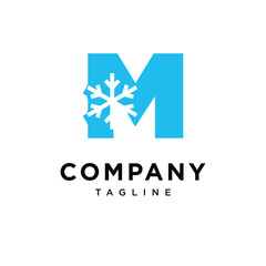 Letter M Snow Logo Icon Vector