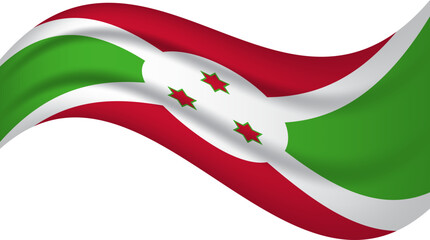 Burundi wavy flag, waving flag vector illustration.eps