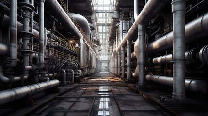 Industrial Complex: A Labyrinth of Pipes and Catwalks