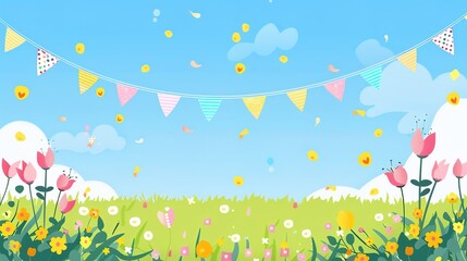 Spring Bank Holiday Festive Background: Igniting the Fiery Joy and Endless Vitality of Spring Bank Holiday with Colorful Festive Elements