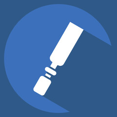 Icon Chisel. related to Repair Tools symbol. long shadow style. design editable