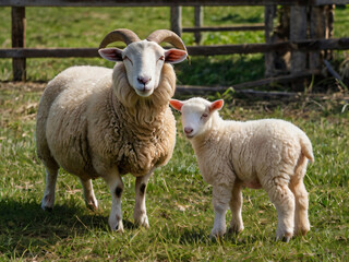 Naklejka premium sheep and lamb