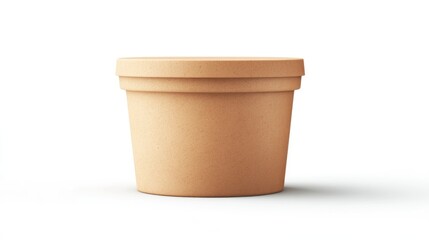 Empty light brown cardboard container