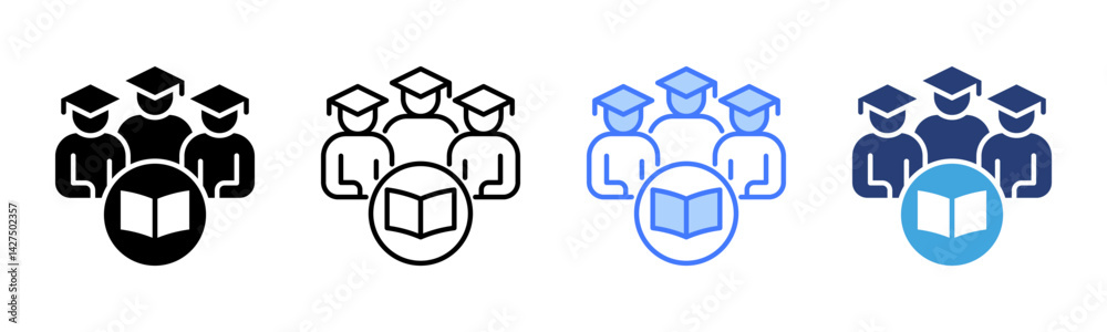 Poster student icon sheet multiple style collection