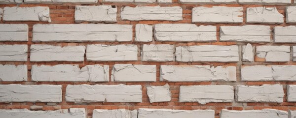 Obraz premium Cracked whitewashed brick, uneven surface, distressed look , whitewashed, rustic, wall texture