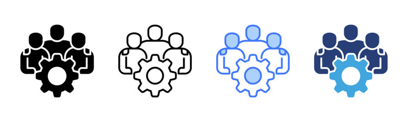 Teamwork icon sheet multiple style collection