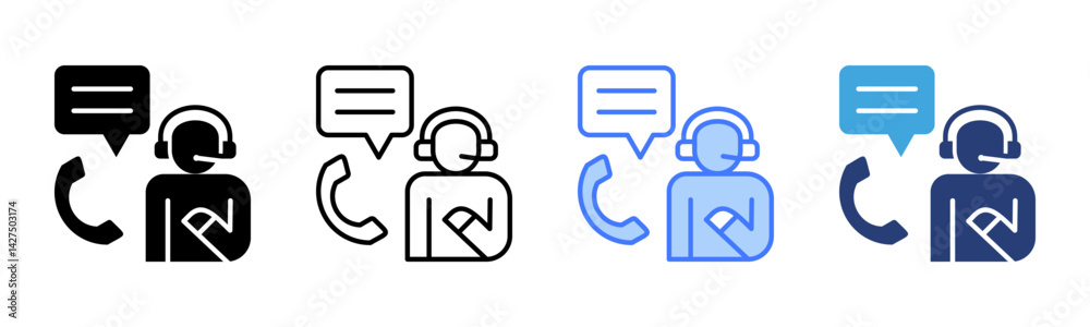 Poster Personal Assistant icon sheet multiple style collection