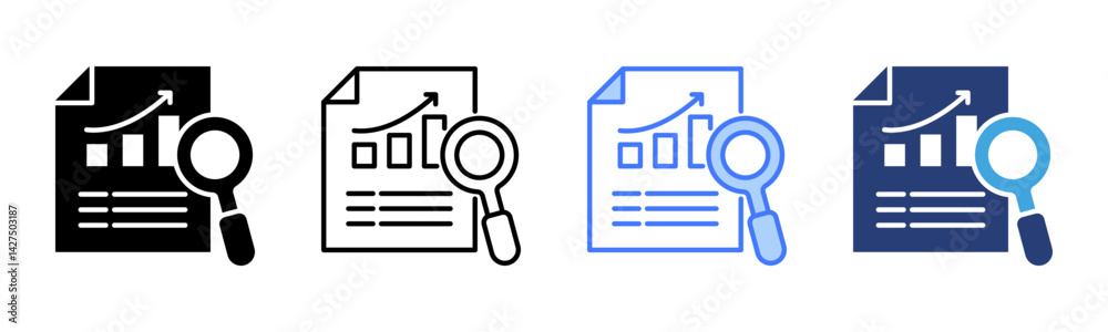 Poster Analyze icon sheet multiple style collection