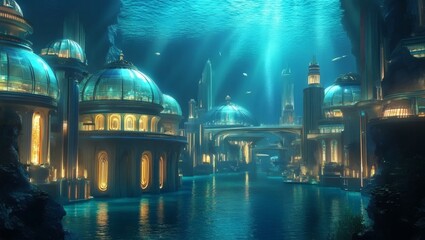 Underwater City with Dome Architecture