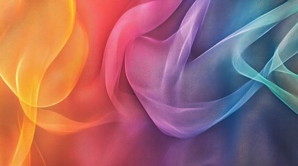 Obraz premium Vibrant spectrum of flowing, translucent fabrics.