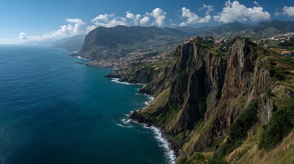 Fototapeta premium Coastal Cliffside Panorama