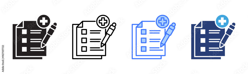 Poster Add Task icon sheet multiple style collection