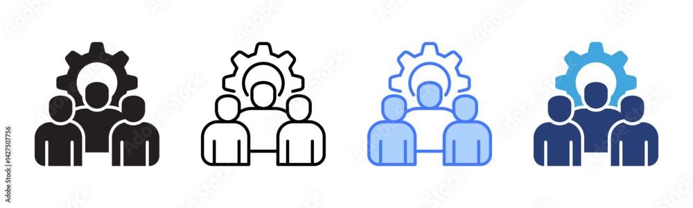 Poster Workforce icon sheet multiple style collection