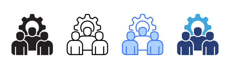 Workforce icon sheet multiple style collection