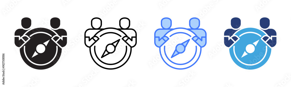 Poster direction icon sheet multiple style collection